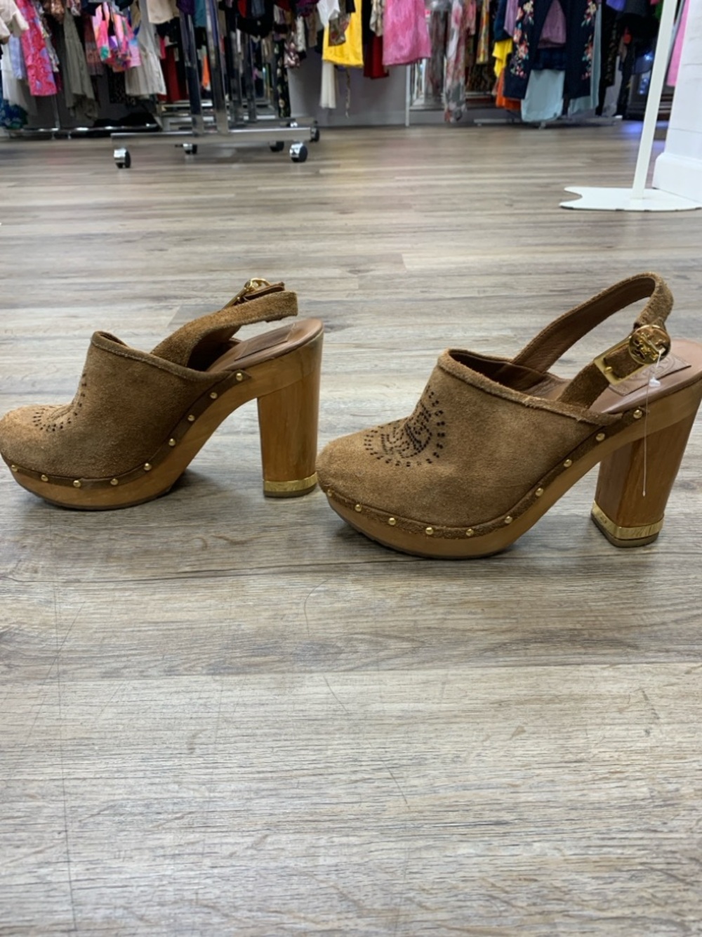 Tory Burch Brown Suede Slingback Platform Clogs New With Tags - Picture 4 of 6